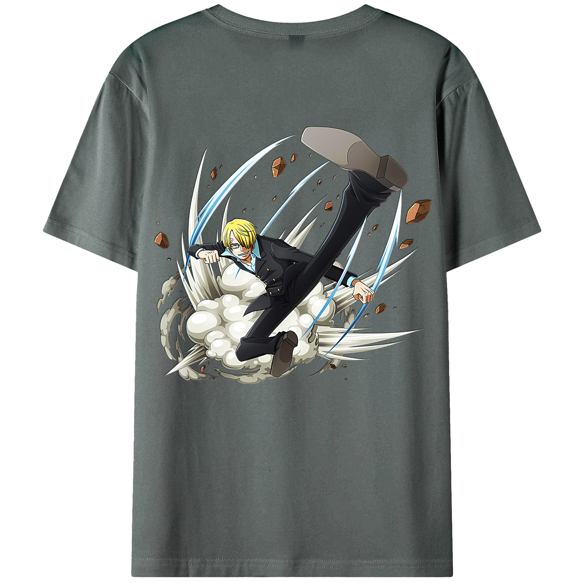 （画像用） ワンピース サンジ ONE PIECE Sanji 綿100％ メンズ半袖Tシャツ（バックプリント） 通気性
